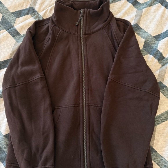 lululemon brown oversized funnel neck oversized full zip xs/s fits oversized - Picture 1 of 6